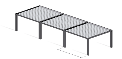 Modulare Pergola erweiterbar gekoppelte Anlagen Architektur