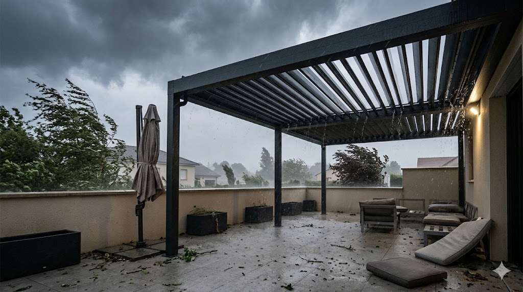 Pergola Windlast stabile Aluminium Konstruktion Outdoor